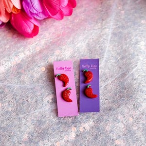 Red Pepper Earrings - Handmade Clay Chili Accessories for Fiesta  Cinco de Mayo Celebrations
