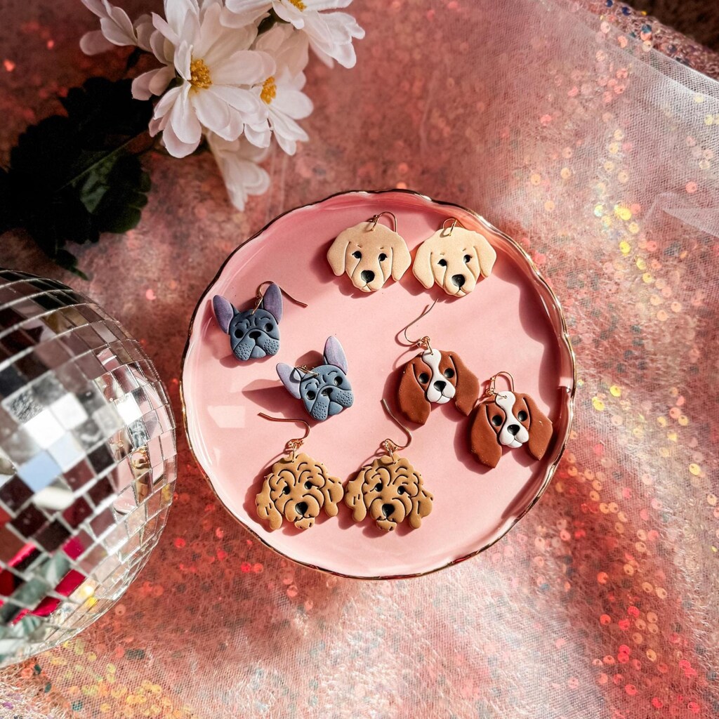 Orecchini Pendenti Golden Retriever Vintage Per Donna - Gioiello Regalo Per Amanti Dei Cani In Lega Ipoallergenica Oro E Argento