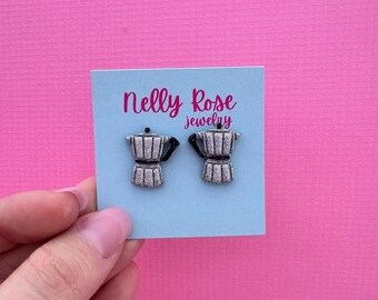 Moka Pot stud Earrings,  Earrings for Coffee Lovers