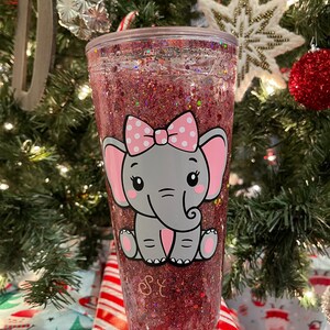 Baby Elephant 32oz Snowglobe Tumbler