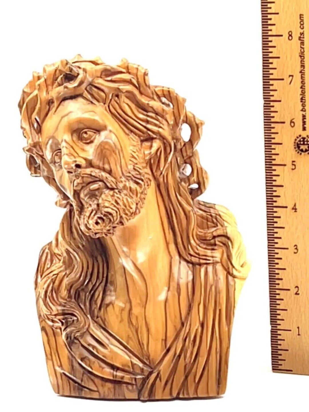 Jesus Bust Sculpture, Head of Christ, Modern 3D Face Carved Image