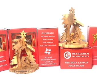 Olive Wood Nativity Christmas Ornament, Handmade in Bethlehem,Christmas Gift