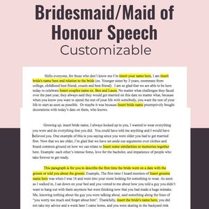 maid of honor speech script