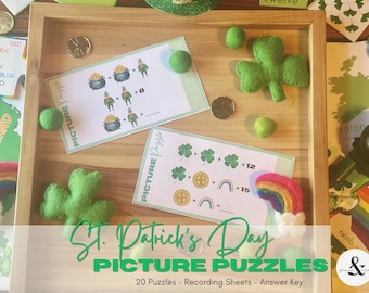 St. Patrick's Day Algebra Picture Puzzles – Homeschool Math (PDF)
