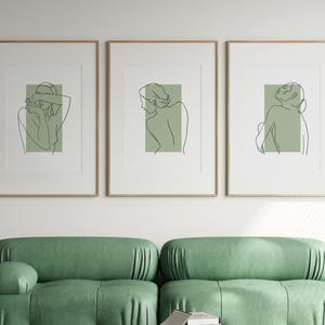 Line Art Woman Wall Art, Bedroom Prints, Set of 3 Prints, Woman Line Drawing, Minimalist Print, Female Figure Print, Neutral Wall Decor