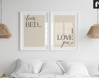 Dear Bed... I Love you x Bedroom Prints: Dining Room Wall Decor (Digital Download)