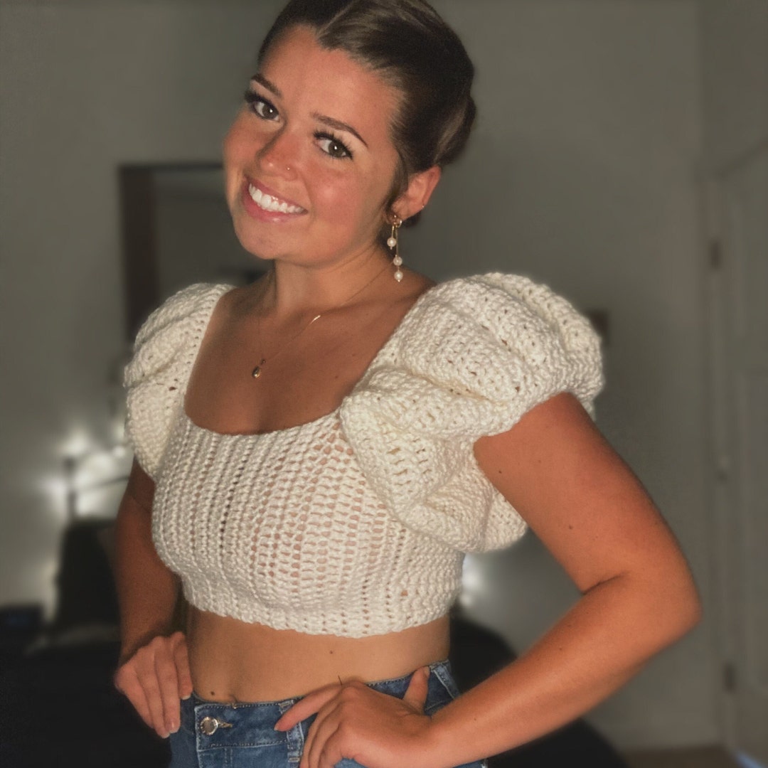 Puff Sleeve Crop Top PATTERN Etsy