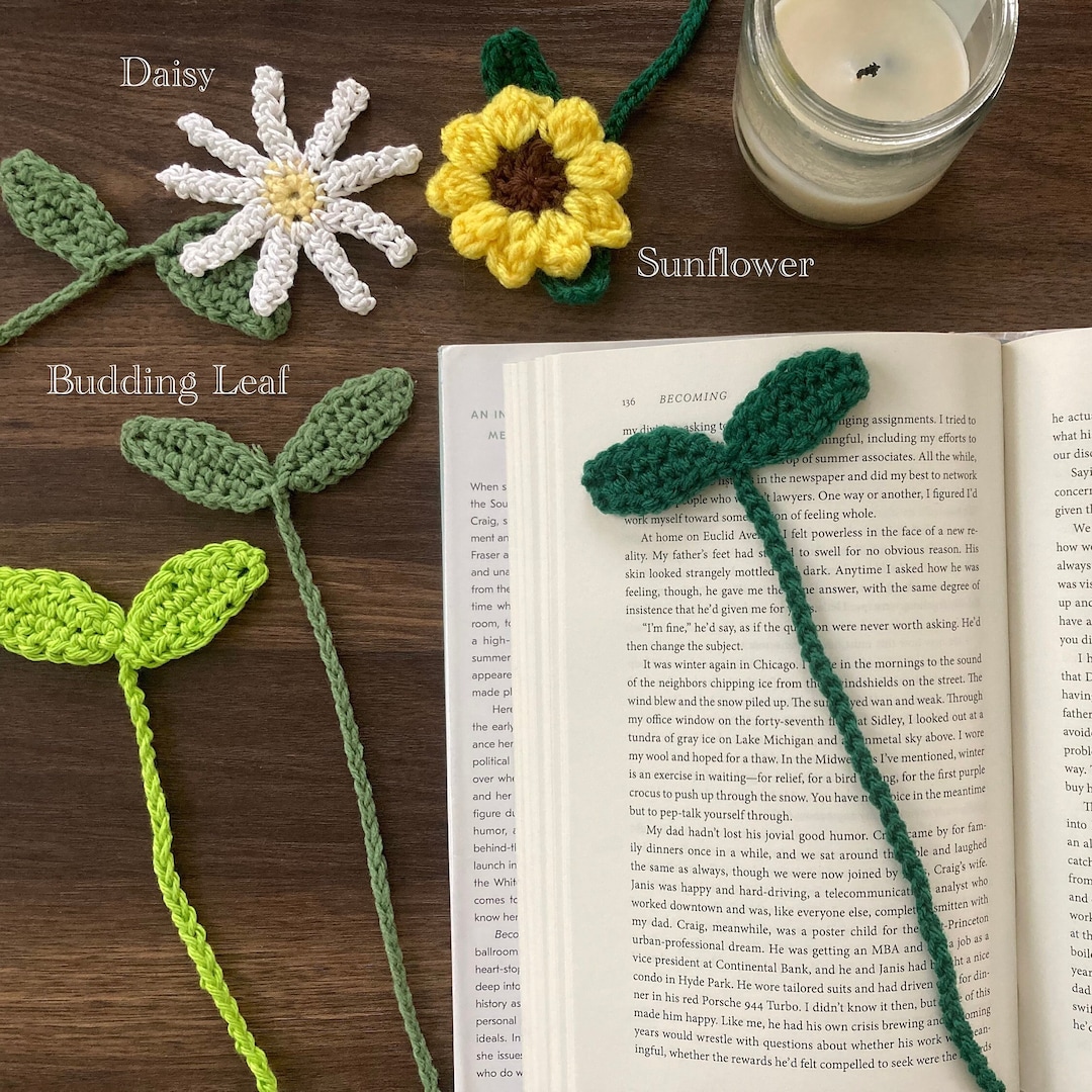 Botanical Bookmark PATTERNS Crochet Bookmark Patterns Plant Bookmark Crochet Pattern Etsy