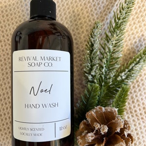 Christmas Liquid Hand Wash. Holiday Hand Soap. Winter Hand Soap. Plant Based, Handcrafted, Small Batch, specialty liquid Hand Soap.