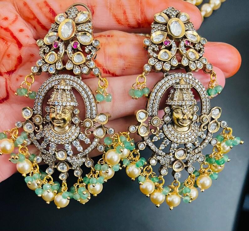Lord Balaji Neckset/swarovski Pearls Victorian Finish Balaji Neckset