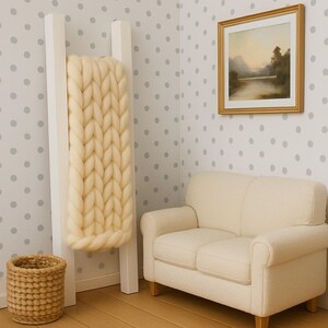 Wooden Miniature Leaning Ladder - Rustic Farmhouse Decor - Blanket Ladder -  1:12 Scale