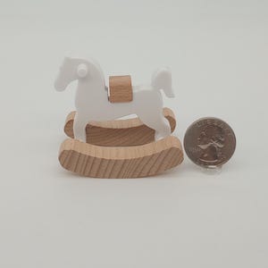 Miniature Wooden Rocking Horse – Dollhouse Decor - 1:12 Scale