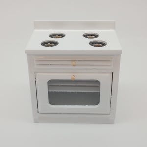 Miniature White Stove - Dollhouse Kitchen Appliance – 1:12 Scale