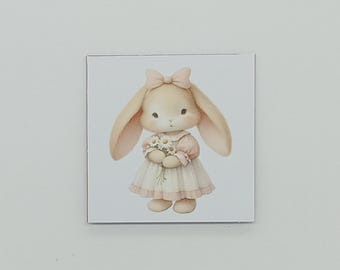 Decoración de pared con forma de conejito en miniatura – Decoración para habitación infantil de casa de muñecas - Escala 1:12
