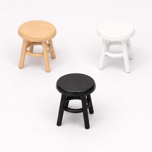 Miniature Wooden Barstools – Dollhouse Furniture - 1:12 scale