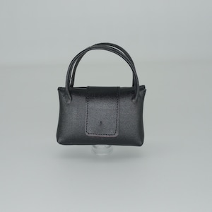 Bolso de mano negro en miniatura – Accesorio de moda para Barbie – Mini bolso realista – Bolso para muñeca - Escala 1:6