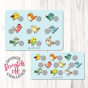 Birds Scratch Off Savings Challenge | A5 & A6 | Save 38 | Low Amounts | Laminated