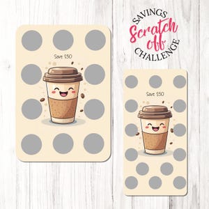 Happy Coffee Scratch Off Savings Challenge | A5 & A6 | Save 50 | Low Amounts | Laminated