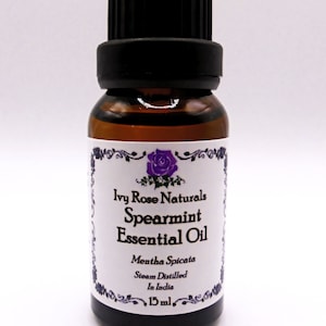 Pure Spearmint Essential Oil 15 ml Dropper Glass Bottle