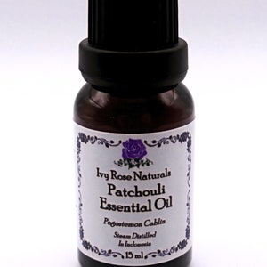 Pure Patchouli Essential Oil 15 ml Dropper Glass Bottle