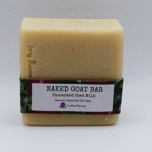 NAKED GOAT BAR - Soap By Ivy Rose Naturals All Natural Made with Goat Milk, Shea Butter, Olive Oil, Coconut Oil, and Castor Oil
