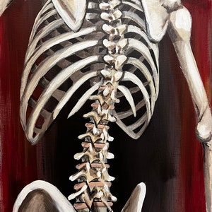 Skeleton Skull Art Creepy Art Gothic Art Gothic Painting Creepy Painting skeleton decor