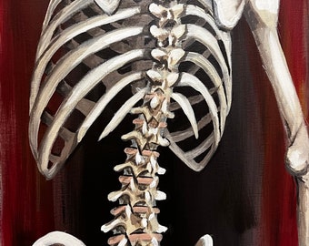 Skeleton Skull Art Creepy Art Gothic Art Gothic Painting Creepy Painting skeleton decor