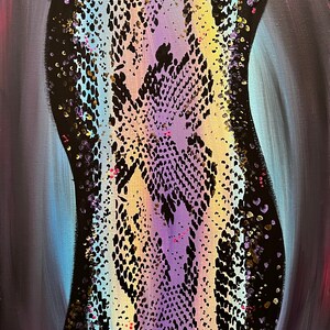Reptile Snake Boa Giclee Print colorful nature creepy