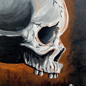 Gold Skull Gothic Creepy Art Print