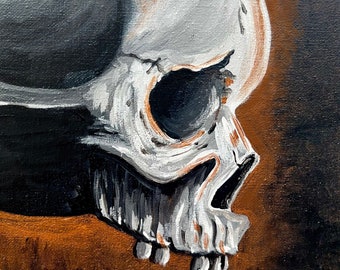 Gold Skull Gothic Creepy Art Print