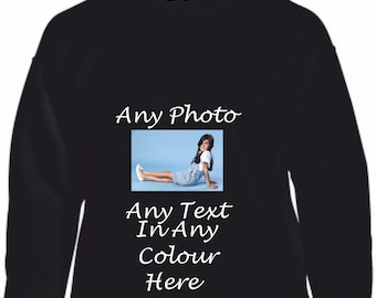 Custom Photo Sweatshirt: Personalised Design, Unisex Cotton-Blend Top