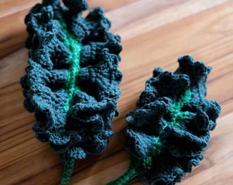 Crochet Curly Kale Pattern: Amigurumi Vegetable, Play Kitchen (PDF Digital Download)