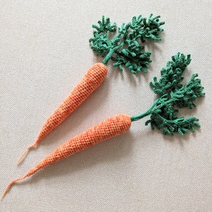 Schema di carota all&#39;uncinetto / Cucina giocattolo con cibo all&#39;uncinetto / Gioco di finzione / Gioco Montessori / Amigurumi di verdure / Download digitale PDF