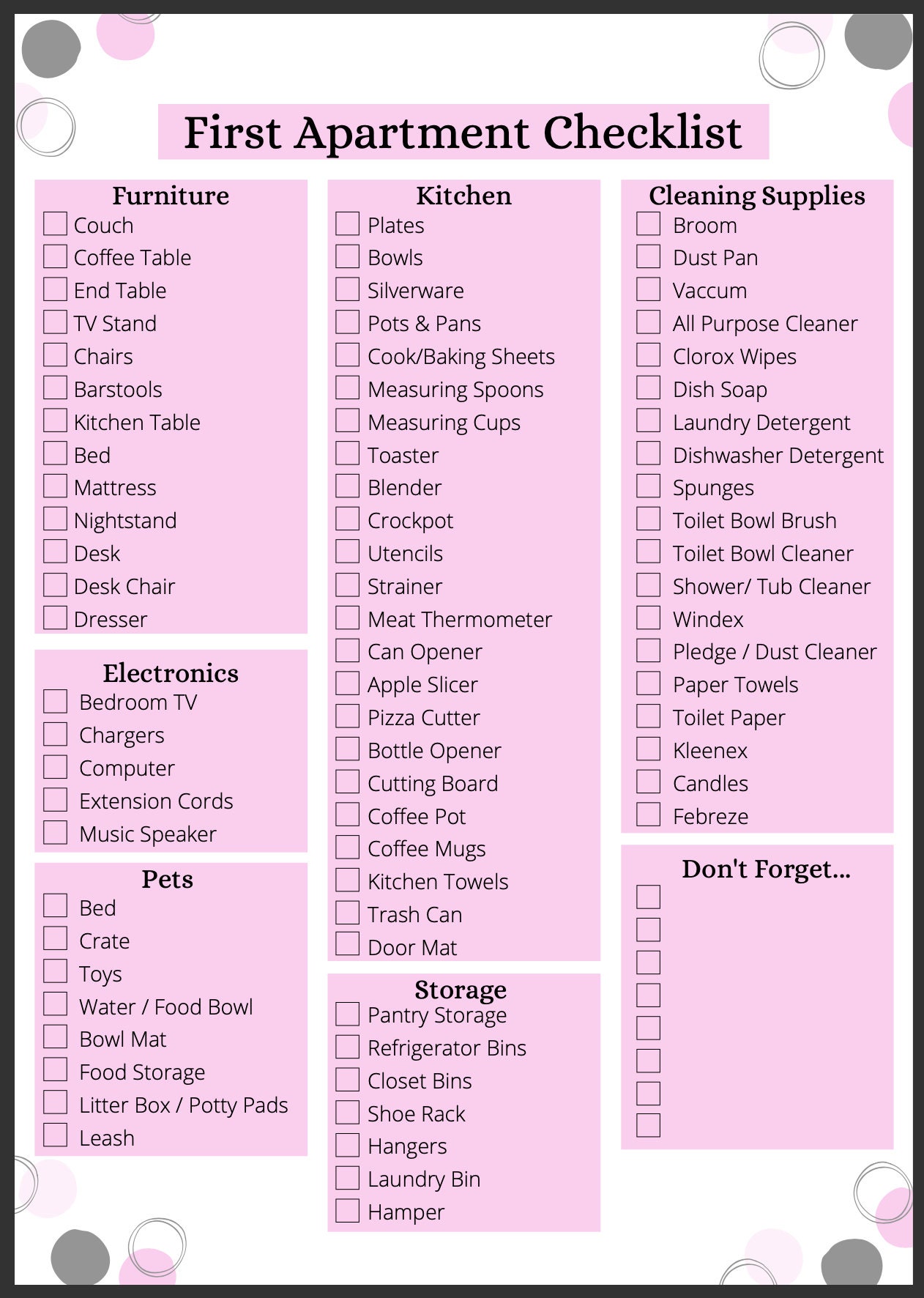 Cleaning Supplies Checklist For Your House or Apartment