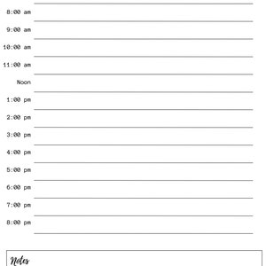 Daily Schedule Planner Daily Tracker Plans Printable Downloadable ...