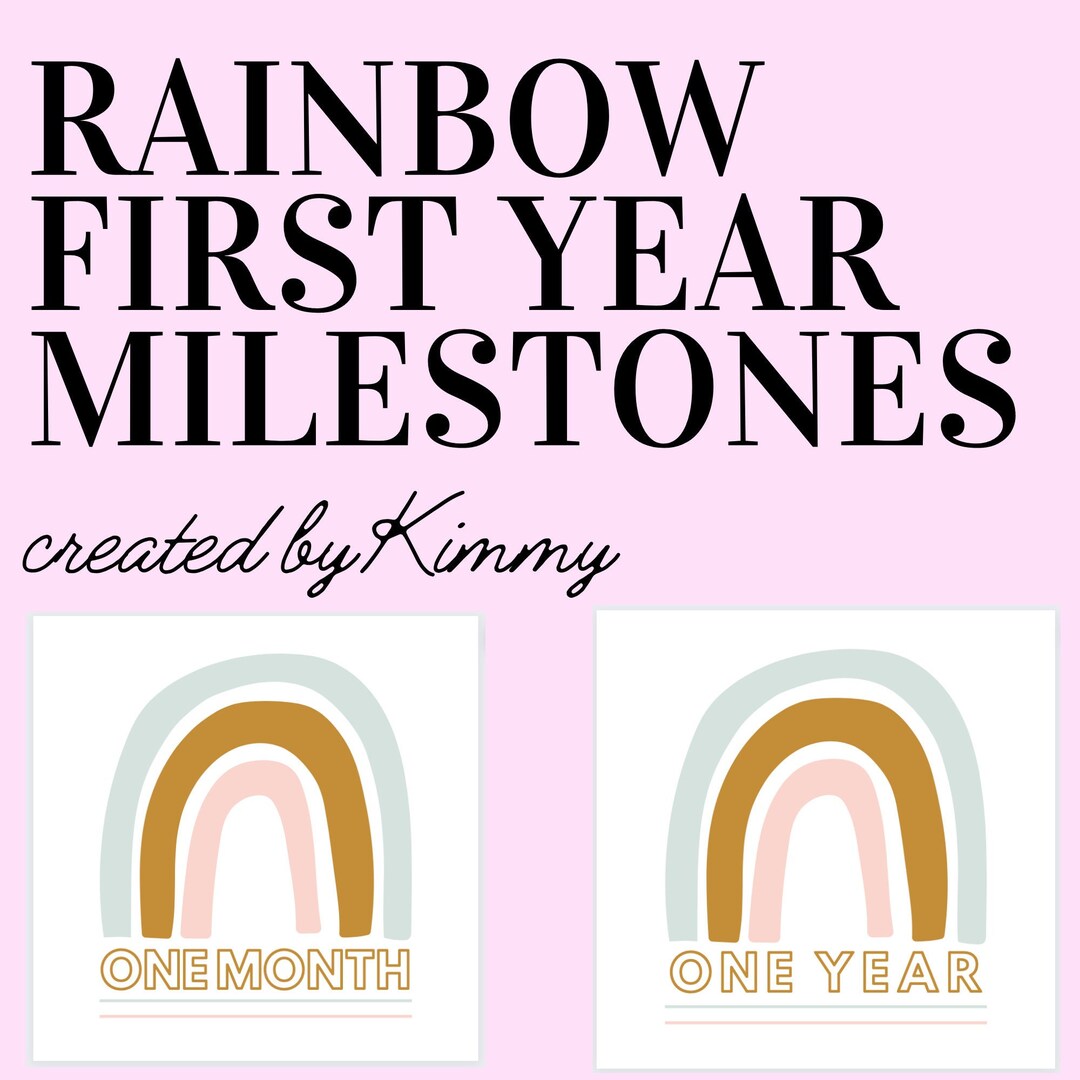 Baby's First Year Milestones Baby Printable Picture Cards Rainbow Baby ...
