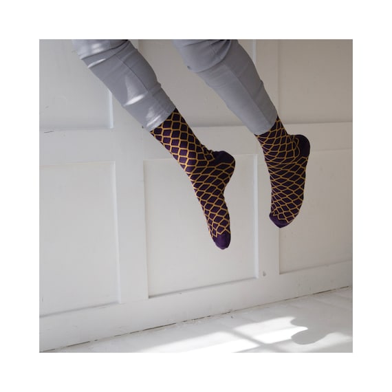 cotton blend dress socks Purple Scales Geometric Men's - Socks, UK Made Lorenzo uomo Plus Size A-Line Tulle short wedding dress white flat for comfort Color:Twilight Purple
