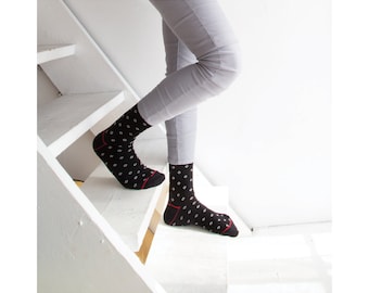 Chaussettes en coton Black Diamond - Chaussettes géométriques fabriquées au Royaume-Uni