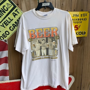 Vintage 90s The Three  Stooges Beer T-shirt Size XL All sport Tag By Comedy Three Production