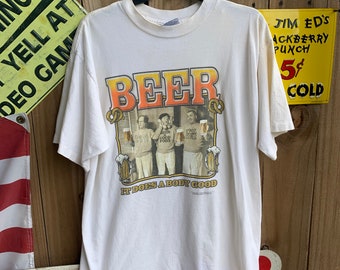 Vintage 90s The Three Stooges Beer T-shirt - Size XL