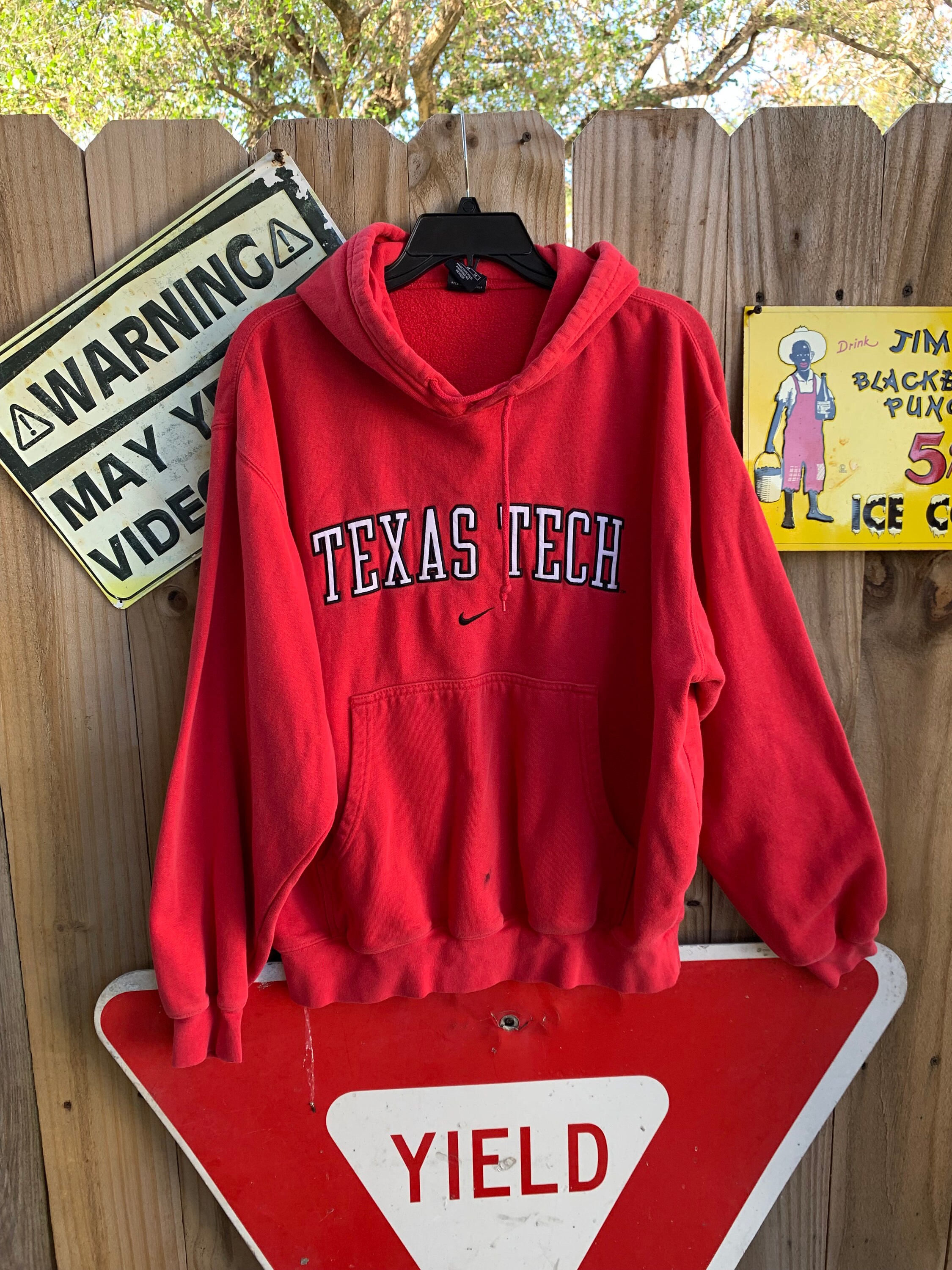 vintage Y2K Texas Tech Center swoosh Nike Hoodie Size M