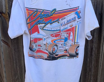 Vintage 90s-00s Chad Meyer Wilmer Motorsport Racing Signed T-shirt Size M
