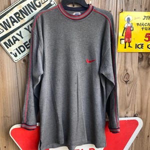 Vintage 80s Rare Nike Long Sleeves Embroidered Swoosh Shirt Fits Size L