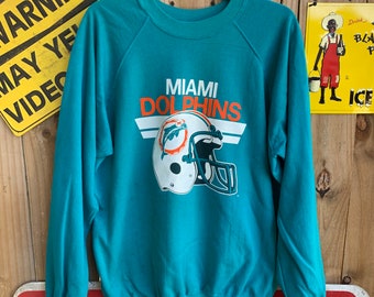 Felpa vintage anni '80-'90 Miami Dolphins con maniche raglan, taglia XL, di Trench