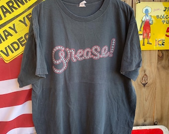Camiseta vintage de Grease de Broadway de 1994 - John Travolta y Olivia Newton - Talla XL
