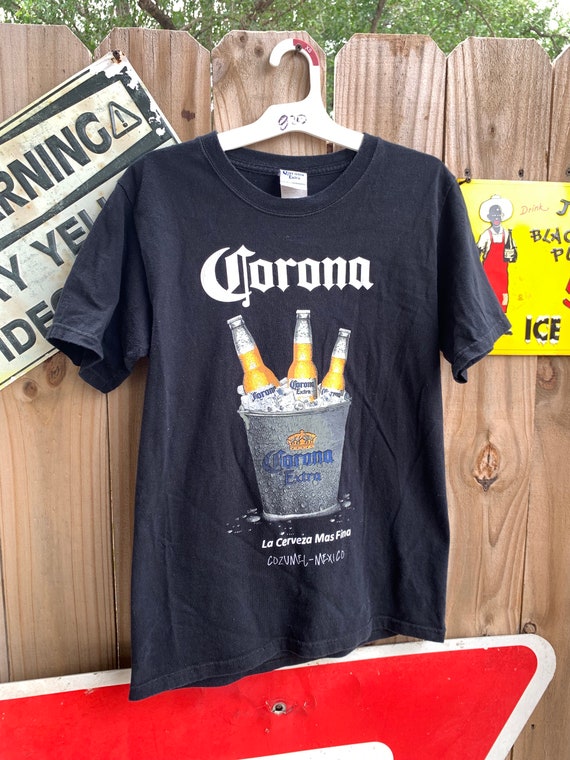 Mexican Corona Dude Drinking Beer Ringer Tee Mexican Corona Dude Drinking Beer Ringer Tee