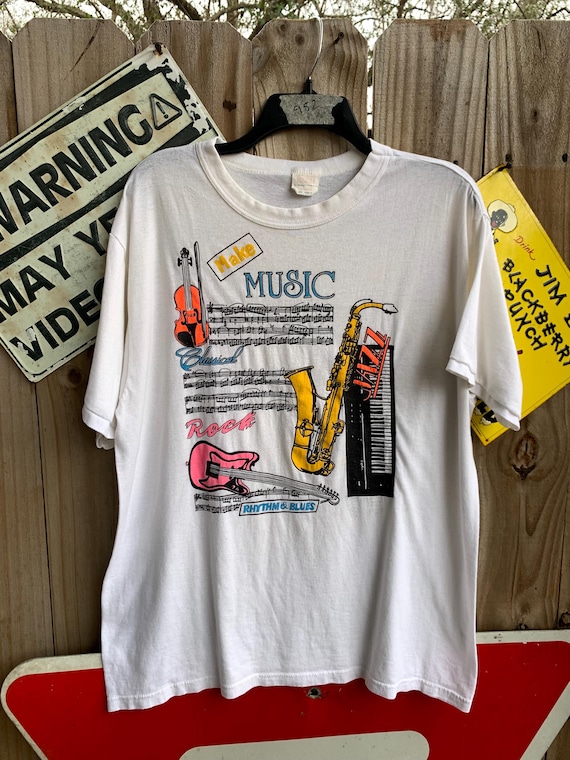 Buy Vintage 1980 Make Music Classic Rock Blues Jazz Big Print