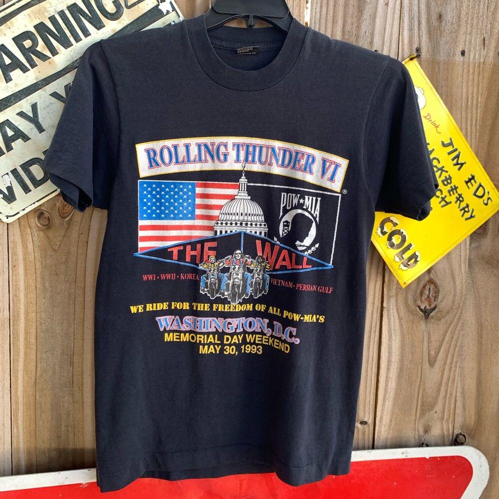 1993 Rolling Thunder VI Washington DC Memorial Day Black Tee Size