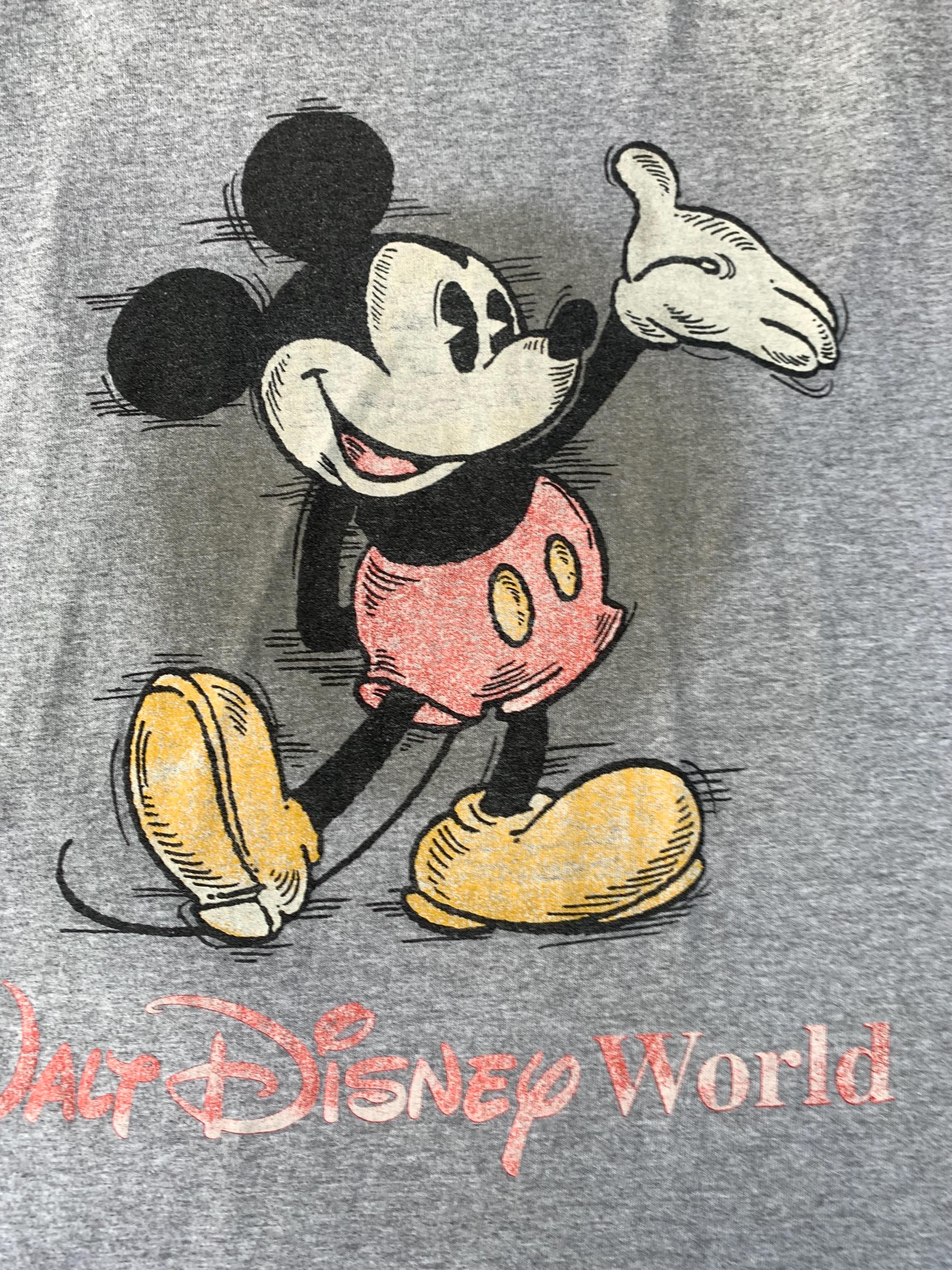 Vintage 90s Mickey Mouse Grey Disney World Tee XL - Etsy UK