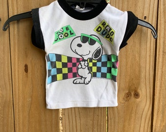 Vintage 1958 Snoopy Peanuts T-Shirt Baby Gr. 18 Monate Joe Cool Rad Dude! By United Features Syndikat
